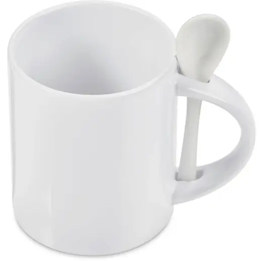 Eden Sublimation Ceramic Coffee Mug & Spoon Set Top